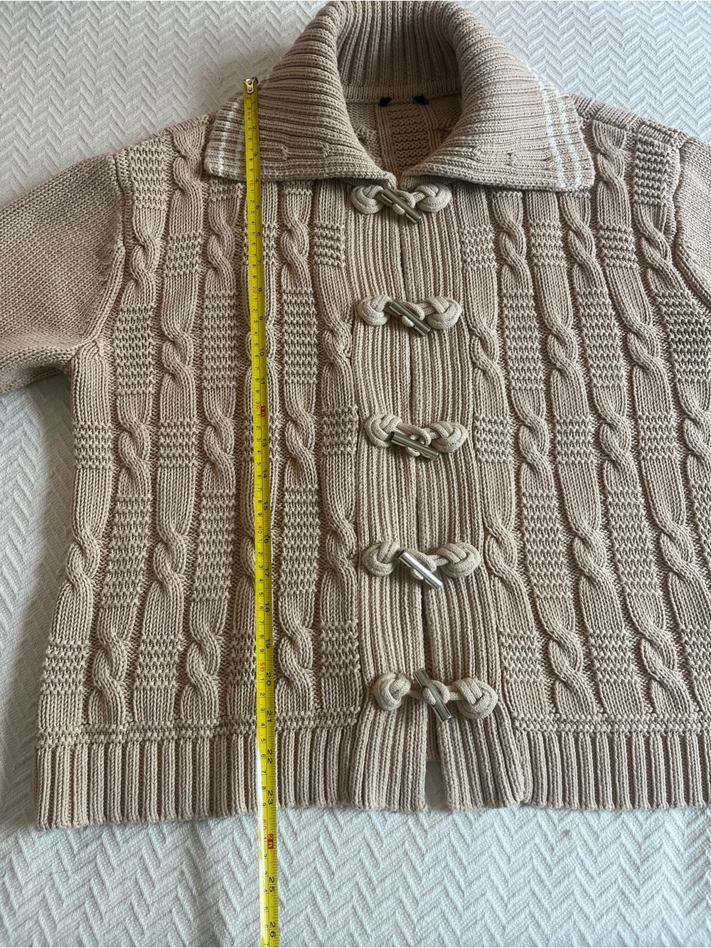 Cable Knit Toggle Front Cardigan - Picture 4 of 10